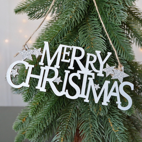 Buon Natale Targa Da Appendere In Legno Ornamento Stella Luccicante Decorazione Rustica Per Festa In Casa Con Corda