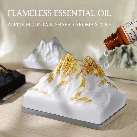 Alps Mountain Scented Diffuser Stone Plaster Aroma Desktop Ornament With Essential Oil And Acrylic Base Home Decor