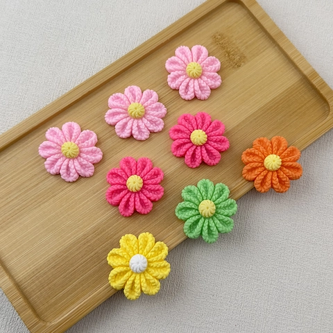 Resin Flower Charms Flatback Daisy Sunflower Shapes For DIY Crafts Phone Case Hair Clips Decoration Jewelry Making Colorful