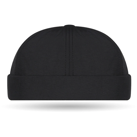 Brimless Docker Hat Quick Dry Breathable Adjustable Lightweight Mesh Lining Retro Style Casual Cap