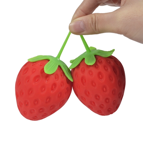 Jouet À Presser Fraise TPR Soulagement Du Stress Rebond Lent Fruit Réaliste Balle De Ventilation Nouveauté Décompression