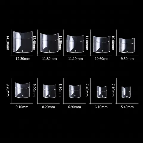 Faux Ongles Français Courts Demi Couverture Tête Carrée Transparent Naturel Pointes Ongles Artificiels Avec Boîte Pour Femmes