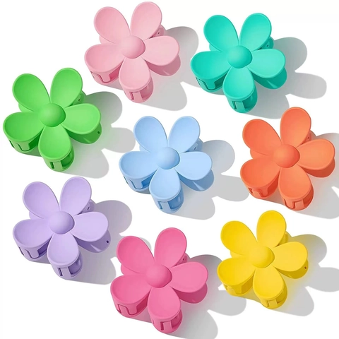 Large Matte Flower Hair Claw Clip For Women Elegant Floral Design Hair Clamp Matte Plastic Non Slip Daily Hair Styling Accessory
