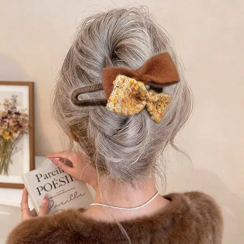 Vintage Franse Stijl Haarspelden Kunstparel Fluwelen Strik Gebreide Bloem Banaan Clip Elegant Haar Accessoire Dames