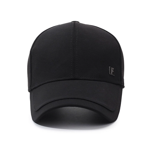 Casquette De Baseball Mélange Coton Polyester Logo F En Métal Boucle Réglable Chapeau De Soleil Pour Hommes