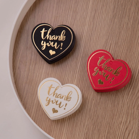 Etichette Regalo Carta Stampa Oro Thank You For You Matrimonio Compleanno Decorazione Festa Forme Foglia Cuore
