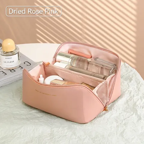 Große Kapazität PU Leder Kosmetiktasche Tragbare Reise Kulturbeutel Wasserdichte Make-up Tasche Für Damen