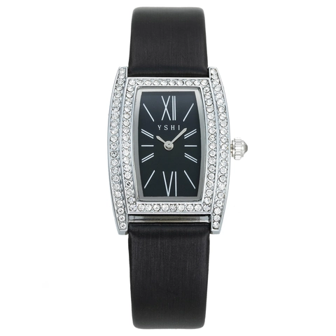 Montre à Quartz Carrée de Luxe pour Femme en Alliage avec Strass et Chiffres Romains Bracelet Élégant Cadeau Bijoux