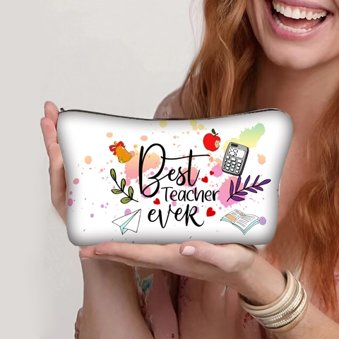 Kosmetiktasche Für Damen Lehrer Abschiedsgeschenk Polyester Make Up Beutel Reißverschluss Bedruckt Reise Organizer