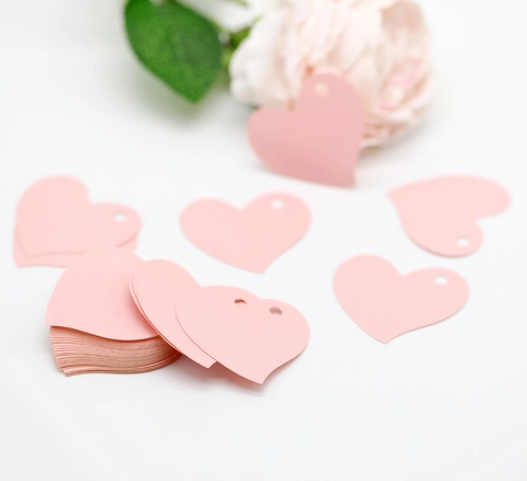 Hartvormige Papieren Labels Blanco Kraft Parelmoer Cardstock Laser Gesneden Cadeau Label Voor Bruiloft Feest DIY Kaart