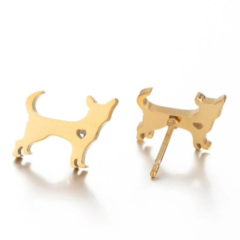 Minimalist Animal Stud Earrings Stainless Steel Cute Cat Dog Rabbit Ghost Shape Fashion Jewelry Accessory For Women