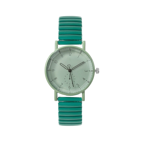Minimalist Quartz Watch With Stainless Steel Elastic Strap Round Dial Fashion Wristwatch For Women Students Heart Decor