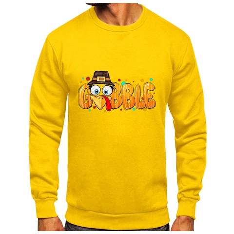 Felpa Con Cappuccio Uomo Poliestere Foderata In Pile Manica Lunga Ringraziamento Tacchino Cartone Animato Tasca Pullover