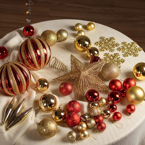 Christmas Tree Ornaments Plastic DIY Decorative Hanging Baubles Treetop Star Light String For Festive Holiday Decor