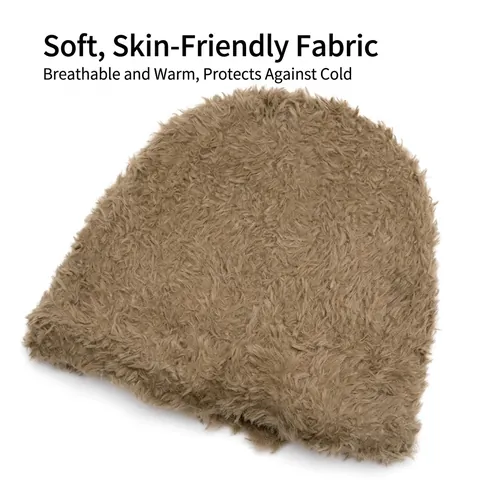 Gorro Beanie De Punto De Peluche Para Mujer Con Orejeras Largas Piel Sintética Cálido Invierno Resistente Al Viento Color Sólido Suave