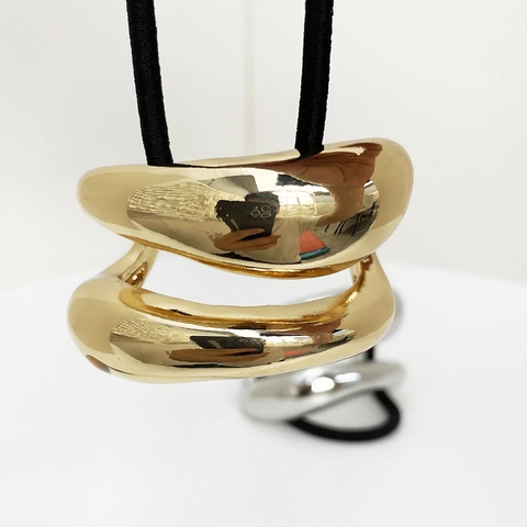 Geometrischer Unregelmäßiger Legierung Metallischer Pferdeschwanzhalter Haargummis Mode Elastisches Gummiband Zubehör