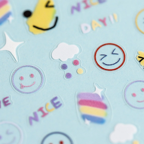 Adesivi Per Unghie Con Sorriso Arcobaleno Decalcomanie Autoadesive Ultrasottili Nuvole Stelle Per Decorazione Manicure