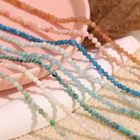 Collana Di Perline Pietra Naturale Acciaio Inossidabile Placcato Oro 18K Gioielli Bohémien Eleganti Per Donna