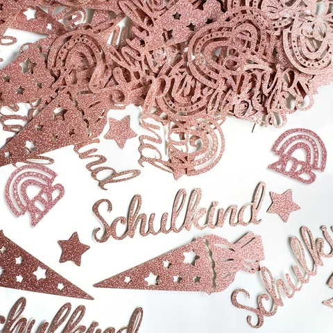Schulkind Glitter Paper Confetti School Cone Rainbow Star Shapes Enrollment Party Table Decoration Back To School