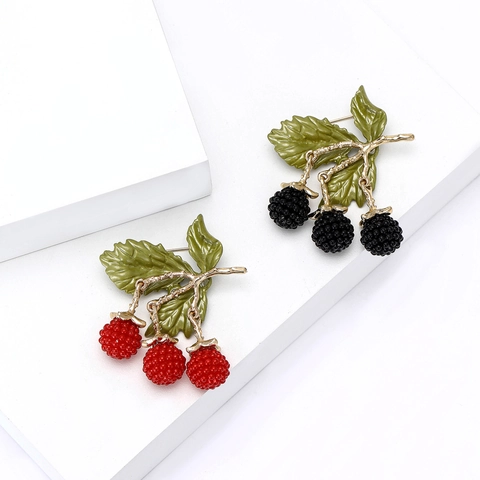 Spilla Frutta Lampone Mora Lega Smalto Spilla Da Petto Moda Elegante Per Donna Accessori Per Abito Cardigan