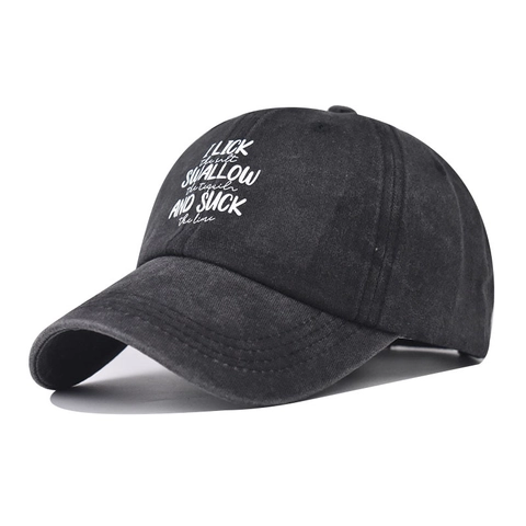 Berretto Da Baseball In Cotone Lavato Con Slogan Divertente Retrò Distressed Regolabile Protezione Solare Outdoor