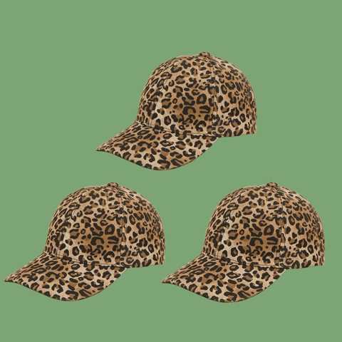 Leopard Print Baseball Cap Polyester Verstellbarer Sonnenschutz Hut Mode Koreanischer Stil Gebogene Krempe Outdoor