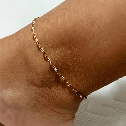 Minimalist Stainless Steel Anklet For Women Gold Silver Rose Gold Lace Chain Link Foot Jewelry Summer Beach Accessory