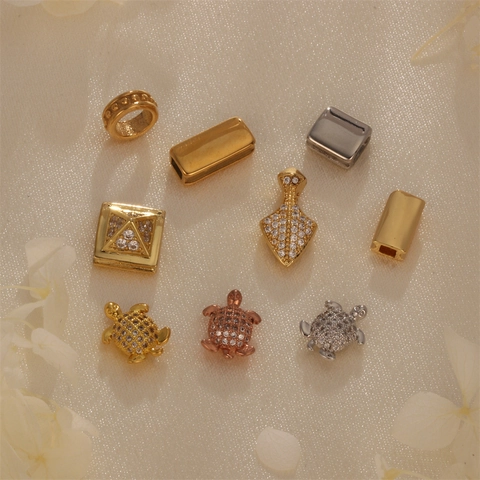Tartaruga Punta Di Freccia Quadrata DIY Produzione Gioielli Ciondoli Rame Con Micro Pave Zircone Per Braccialetti Collane