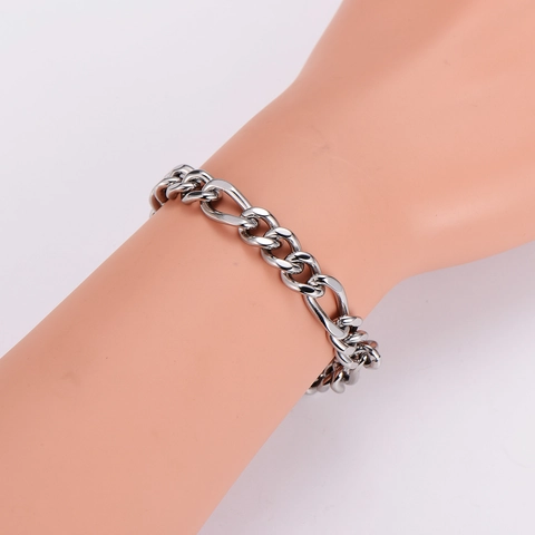Bracciale A Catena Figaro In Acciaio Inossidabile 304 Maglia Cubana Gioielli Lucidati Minimalisti Per Donne Uomini