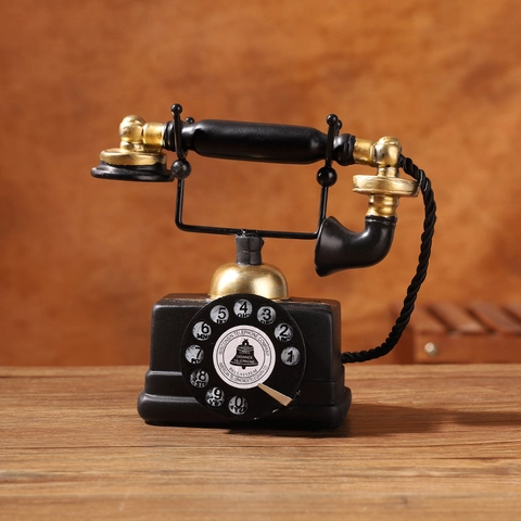 Vintage Telefoon Model Hars Ornament Retro Bureau Decoratie Huis Bar Fotografie Rekwisiet Antieke Stijl Figuur