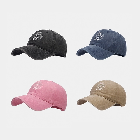 Casquette de Baseball en Coton Délavé Happy Easter Oreilles de Lapin Chapeau de Soleil Réglable Hommes Femmes Streetwear Accessoires de Vacances