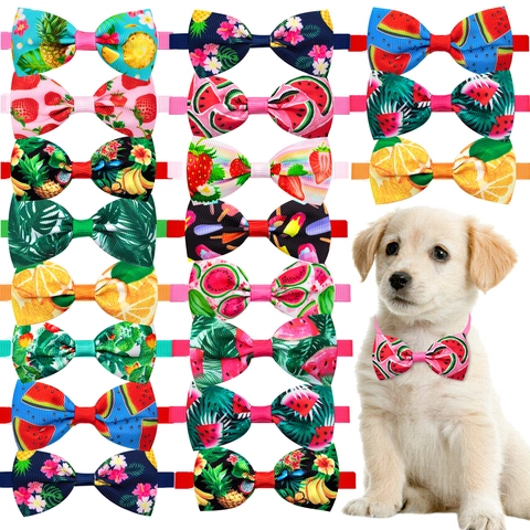 Haustier Fliegen Sommer Tropische Frucht Druck Verstellbar Elastisch Polyester Ripsband Für Hunde Katzen