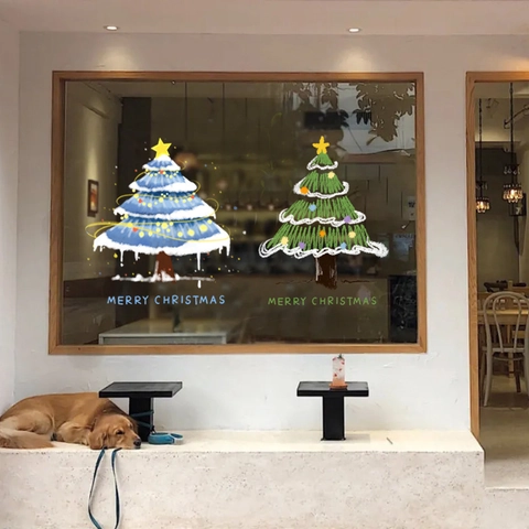 Christmas Window Static Cling Sticker Glue-Free PVC Double-Sided Reusable Festive Glass Door Decor Holiday Atmosphere Decal