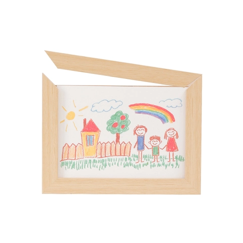 Children Art Frame Wooden Front Opening Magnetic Storage For Kids Artwork Home Decor Wall Display