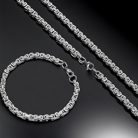 Collana A Catena Bizantina In Acciaio Inossidabile Maglie In Metallo Pesante Gioielli Non Sbiaditi Regalo Per Uomini Donne