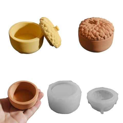 Dennenappel Eikel Opbergdoos Siliconen Vorm DIY Gips Hars Sieradendoos Gietgereedschap Deksel En Basis Oogst Decoratie