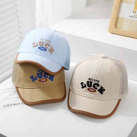 Cappello Da Baseball Per Bambini Rete Traspirante Trucker Ricamo Lettera Protezione Solare Regolabile Per Piccoli