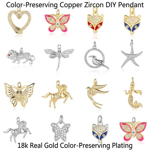 Pendentif Étoile De Mer En Cuivre Plaqué Or Avec Zircone Pour La Fabrication De Bijoux DIY Et Accessoires Mode