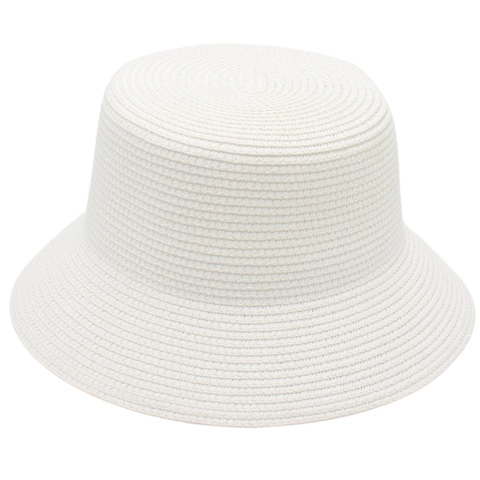 Woven Straw Bucket Hat Summer Sun Protection Foldable Breathable Short Brim Beach Travel Outdoor Simple Solid Color Unisex