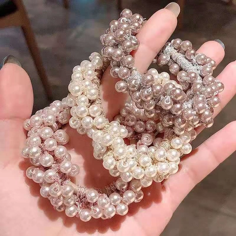 Elastici Per Capelli Con Künstliche Perle Artificiali Alta Elasticità Eleganti Cerchietti Stile Coreano Per Donne Ragazze