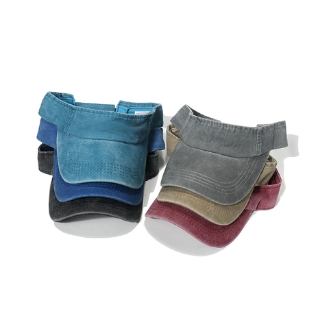 Visiera Parasole In Cotone Lavato Cappello Vintage Denim Distressed Berretto Vuoto Regolabile Protezione UV Sport All Aperto Unisex