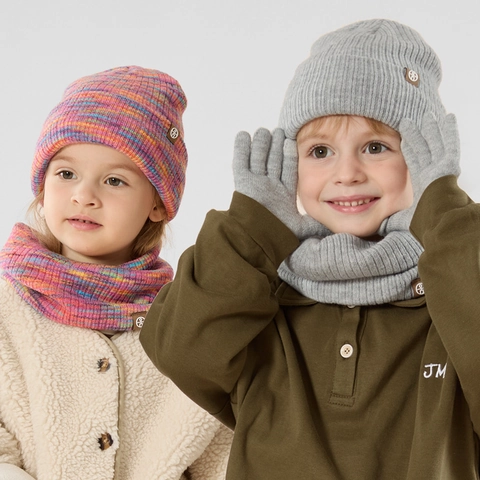 Kinder Winter Strickmütze Schal Und Handschuhe Kollektion Acryl Warmes Futter Dicke Outdoor Halswärmer Touchscreen Fäustlinge