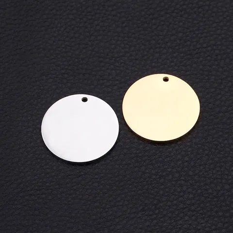 Colgantes De Disco Redondo Acero Inoxidable Pulido Espejo Dijes En Blanco Para Fabricación Joyas Collar Pulsera