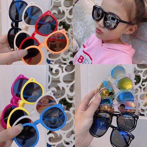 Occhiali Da Sole Rotondi Per Bambini Protezione UV400 Montura In PC Leggera Lenti A Specchio Riflettenti Moda Per Ragazzi Ragazze