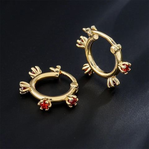 Kleine Geometrische Hoop Oorbellen 18K Verguld Koper Met AAA Zirkonia Luxe Minimalistische Sieraden Voor Dames