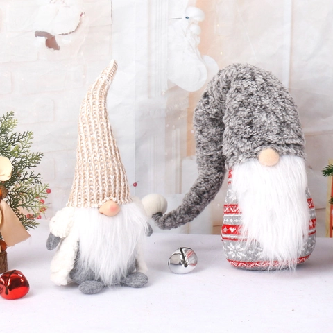 Gnomo De Navidad Tomte Sueco Muñeca De Peluche Gonk Sin Rostro Con Gorro Largo De Punto Y Barba De Piel Sintética