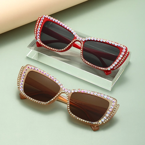 Cat Eye Sunglasses Rhinestone PC Frame AC Lens UV400 Protection Street Style Y2K Fashion Women