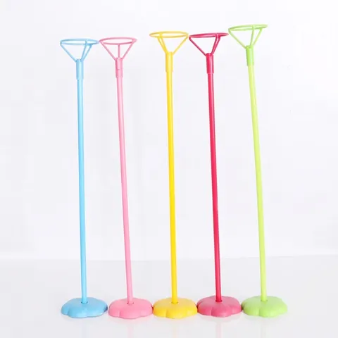 Support De Ballon Avec Base Et Tige De Support En Plastique Pour Décoration De Table De Fête Accessoires D'exposition Colorés