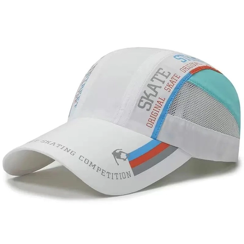 Unisex Quick-Dry Baseball Cap Breathable Mesh Sun Protection Outdoor Sports Adjustable Streetwear Cotton Polyester