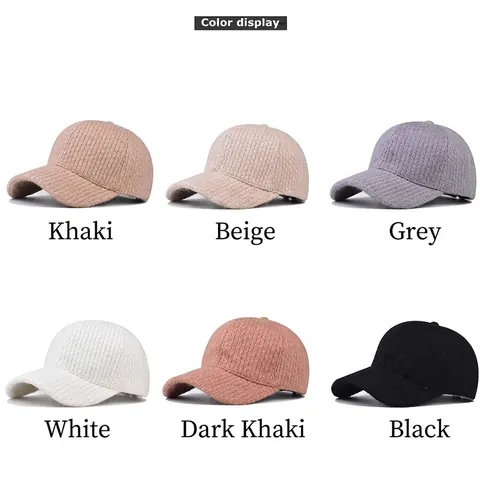Winter Strick Baseball Kappe Dicke Rippe Warme Baumwolle Schirmmütze Herren Damen Outdoor Casual Retro Einfarbig Verstellbar